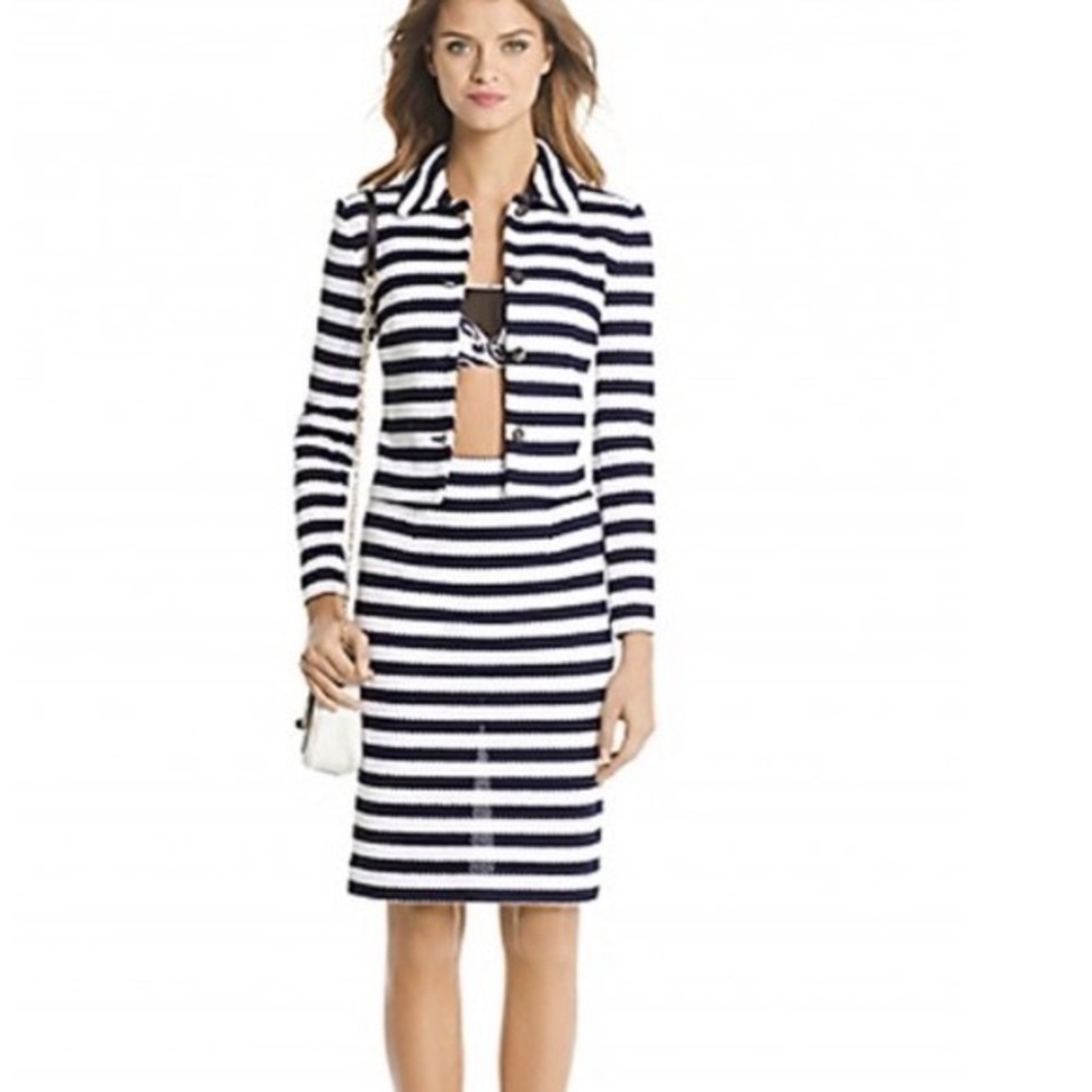 DIANE VON FURSTENBERG Jacket/Skirt Navy Stripe